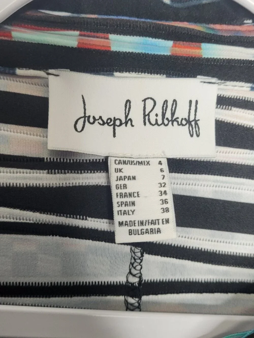 Joseph Ribkoff artsy maximalist art to wear asymmetrical blazer jacket size 4